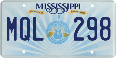 MS license plate MQL298