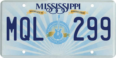 MS license plate MQL299