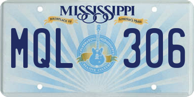 MS license plate MQL306