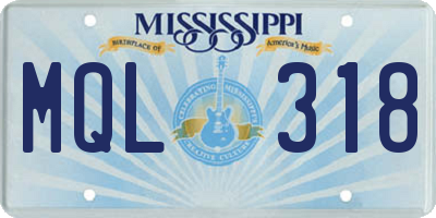 MS license plate MQL318