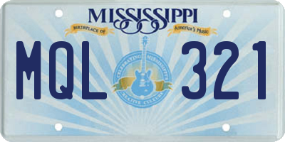 MS license plate MQL321