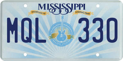 MS license plate MQL330