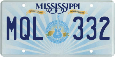 MS license plate MQL332