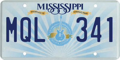 MS license plate MQL341