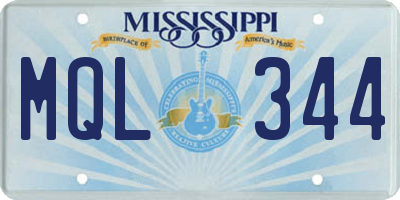 MS license plate MQL344