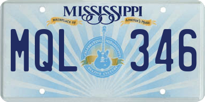 MS license plate MQL346