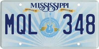 MS license plate MQL348