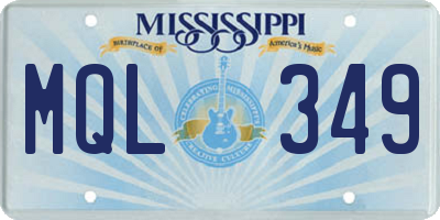 MS license plate MQL349