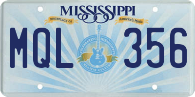 MS license plate MQL356