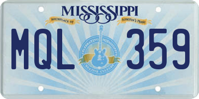 MS license plate MQL359