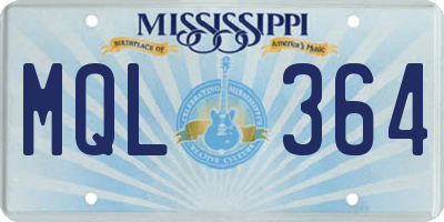 MS license plate MQL364