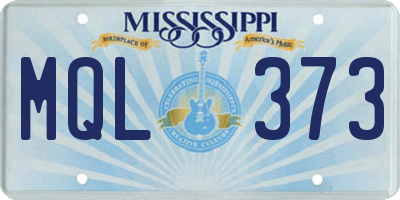 MS license plate MQL373