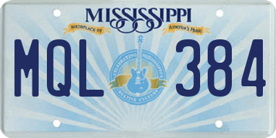 MS license plate MQL384