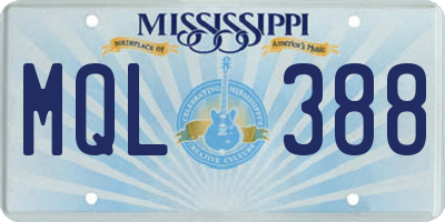 MS license plate MQL388