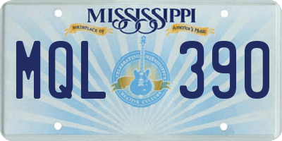 MS license plate MQL390