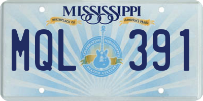 MS license plate MQL391