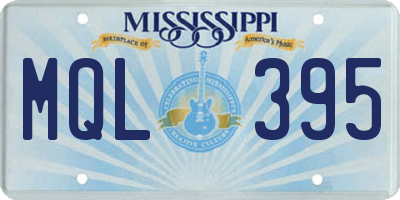 MS license plate MQL395