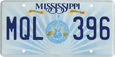 MS license plate MQL396