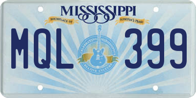 MS license plate MQL399
