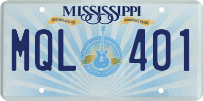 MS license plate MQL401