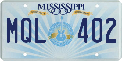 MS license plate MQL402