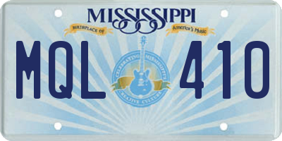 MS license plate MQL410