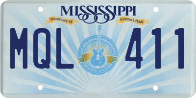 MS license plate MQL411