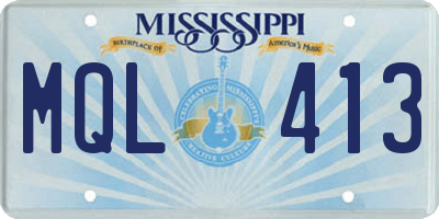 MS license plate MQL413