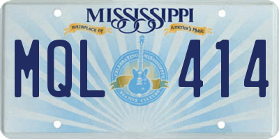 MS license plate MQL414