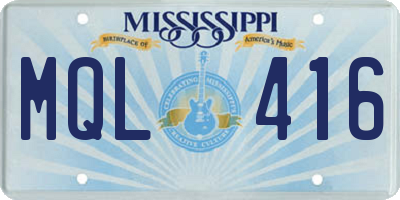 MS license plate MQL416