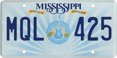 MS license plate MQL425