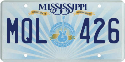 MS license plate MQL426
