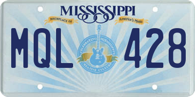 MS license plate MQL428