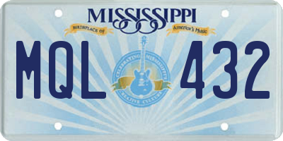 MS license plate MQL432