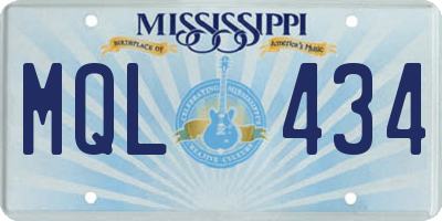 MS license plate MQL434