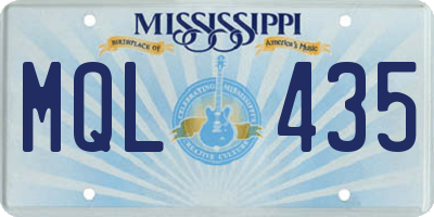 MS license plate MQL435