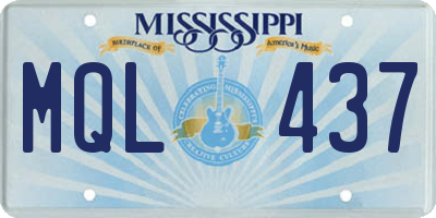 MS license plate MQL437