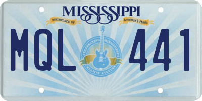 MS license plate MQL441