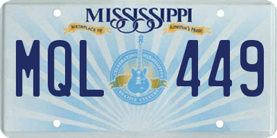 MS license plate MQL449