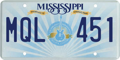 MS license plate MQL451