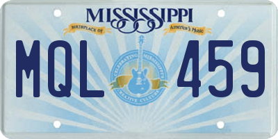 MS license plate MQL459