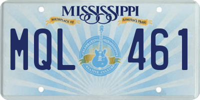 MS license plate MQL461