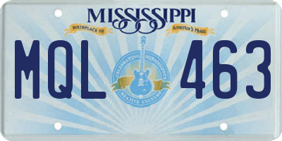 MS license plate MQL463
