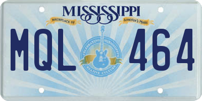 MS license plate MQL464