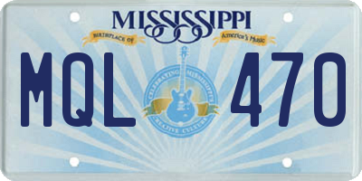 MS license plate MQL470