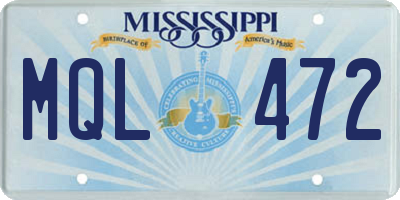 MS license plate MQL472