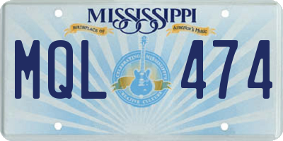 MS license plate MQL474