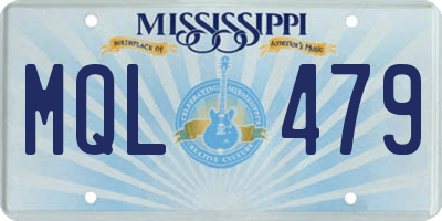 MS license plate MQL479