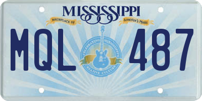 MS license plate MQL487