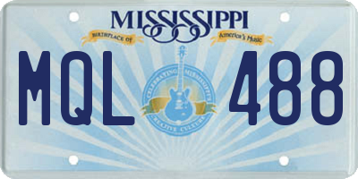 MS license plate MQL488